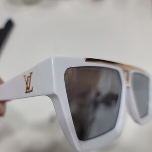 Louis Vuitton White and Gold Sunglasses